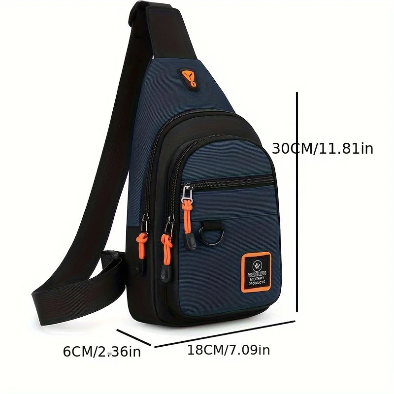 Men's Outdoor Hiking Crossbody Bag Waterproof Sports Chest Shoulder Bag Travel Backpack Casual