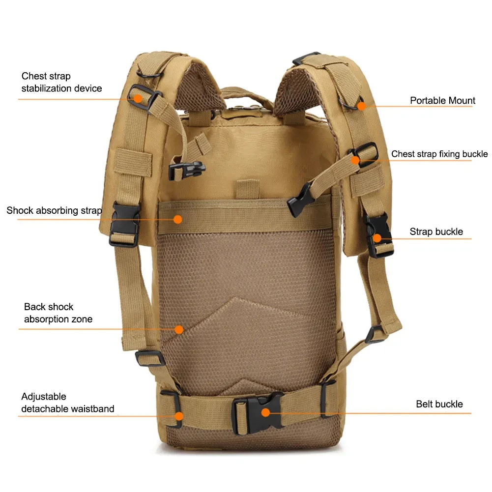 Classic Tactical Backpack 30L Camouflage Outdoor Hiking Camping Fishing Hunting Bag