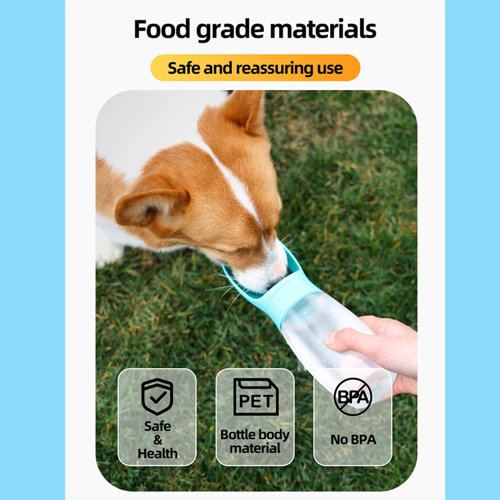 500ml Dog Water Bottle Portable Drinking Bowl Travel Pet Dispenser for Dogs & Cats Leak Proof Cup