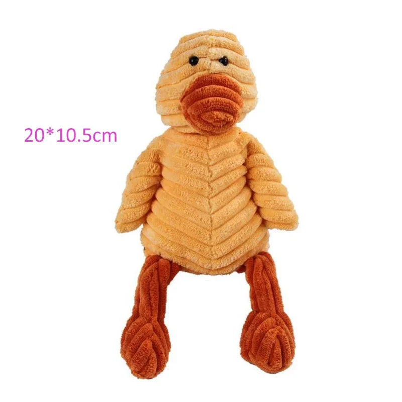 Corduroy Squeaky Dog Toy – Durable Chew Plush Animal Toy for Puppies, Small, Medium & Large Dogs