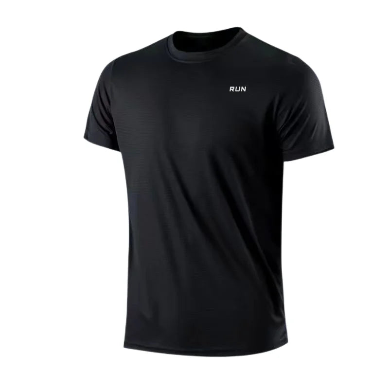 Men's Polyester Quick Dry Gym T-Shirt Short Sleeve Moisture-Wicking Running Training Sports Top