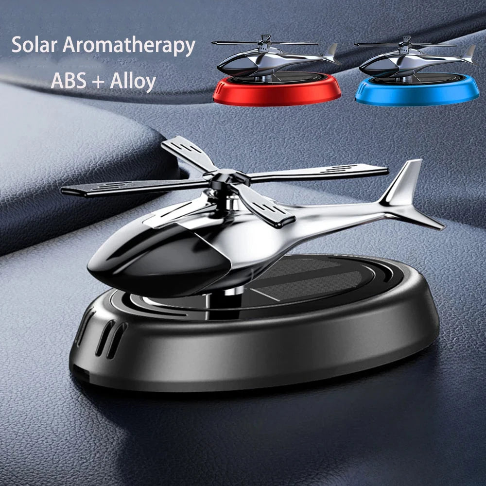 Solar Powered Helicopter Car Air Freshener – Aromatherapy Fragrance Diffuser for Fresh Driving