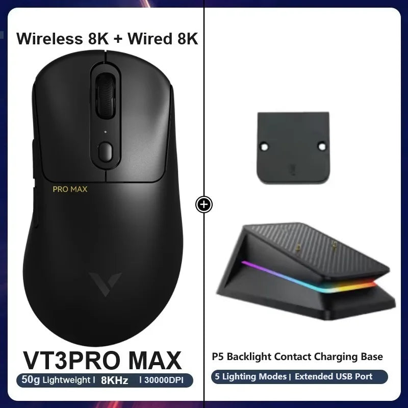 RAPOO VT3Pro Wireless Gaming Mouse 59g Lightweight 26000DPI 8KHz Polling 9 Programmable Buttons