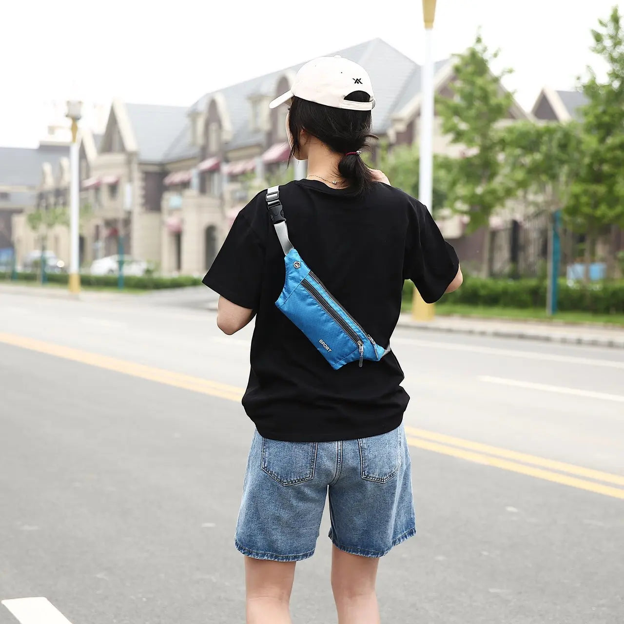 Waterproof Nylon Waist Bag Chest Pack Shoulder Crossbody Sports Travel Belt Bag for Men Women