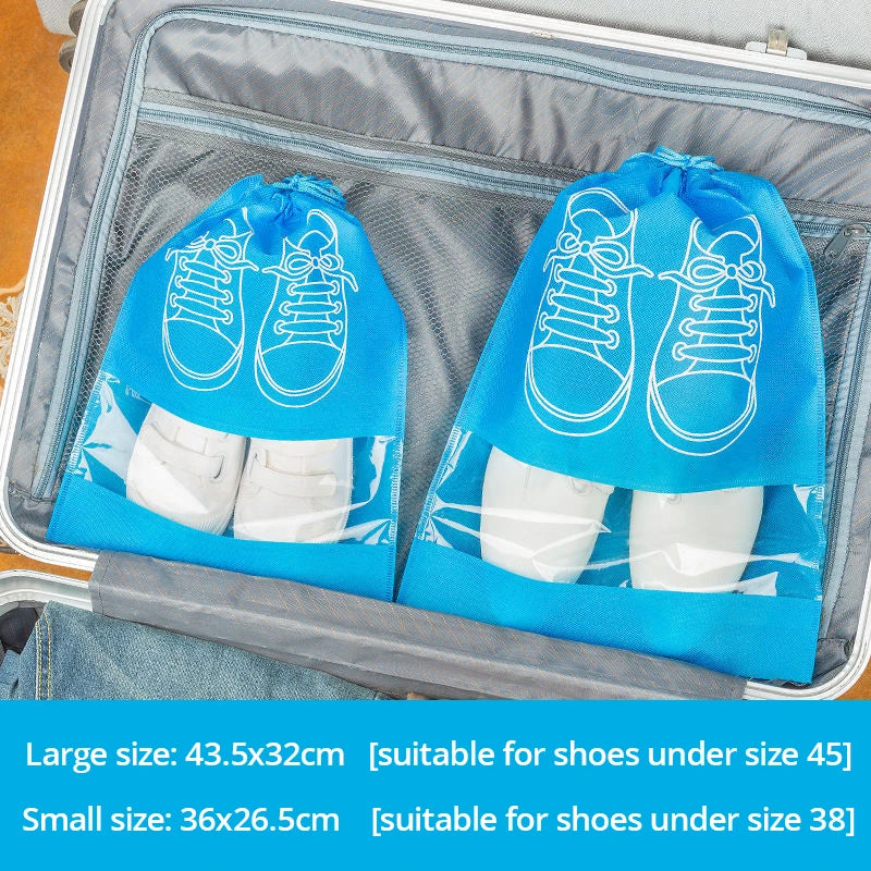 5pcs Waterproof Shoe Storage Bags Thickened Non-Woven Fabric Travel Shoe Pouch Moisture proof Set