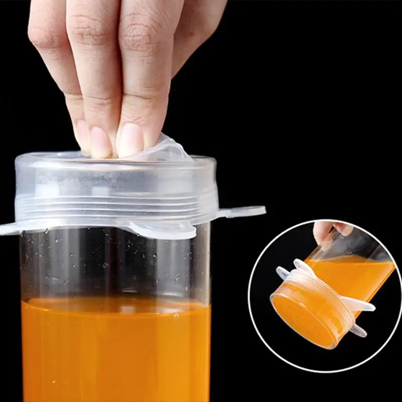 REUSABLE SILICONE LIDS 6PCS for Bowls Cans Food Storage Fresh-Keeping Kitchen Gadget Accessory