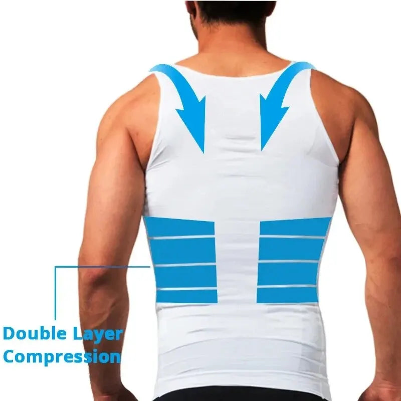 Men's Slimming Compression Vest – Seamless Body Shaper, Waist Trainer, Belly Control Undershirt