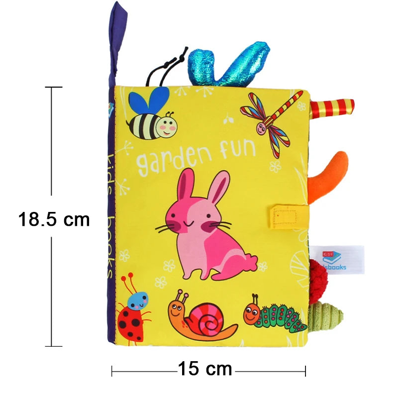 QWZ Soft Baby Cloth Books 3D Touch Feel High Contrast Sensory Stroller Toy for Newborns & Infants