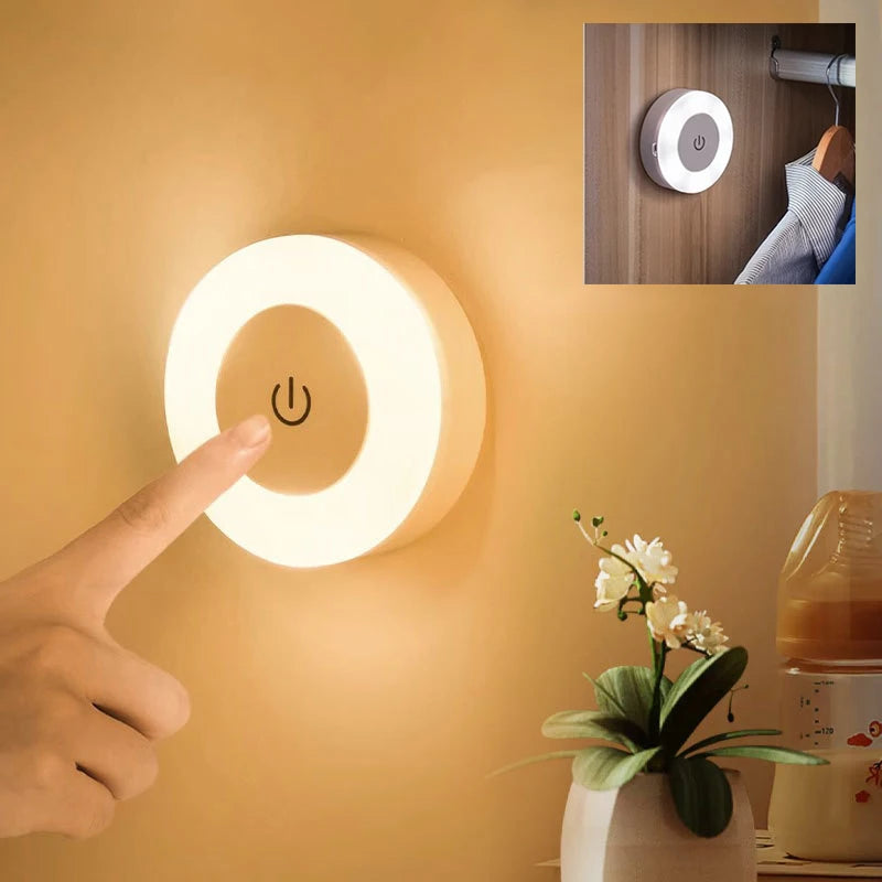 Portable LED Night Light – USB Rechargeable Touch Lamp for Living Room, Bedroom, and Home Décor