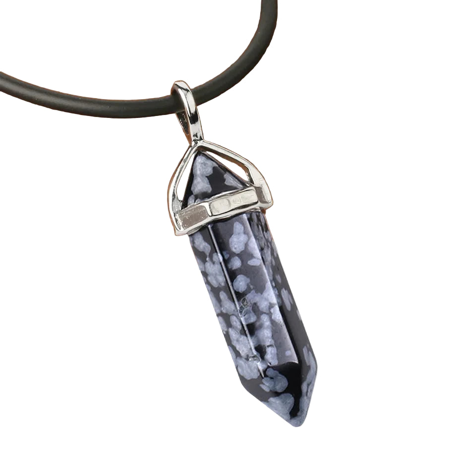 Natural Gemstone Hexagonal Bullet Necklace Quartz Crystal Pendant Chakra Healing Reiki Jewellery