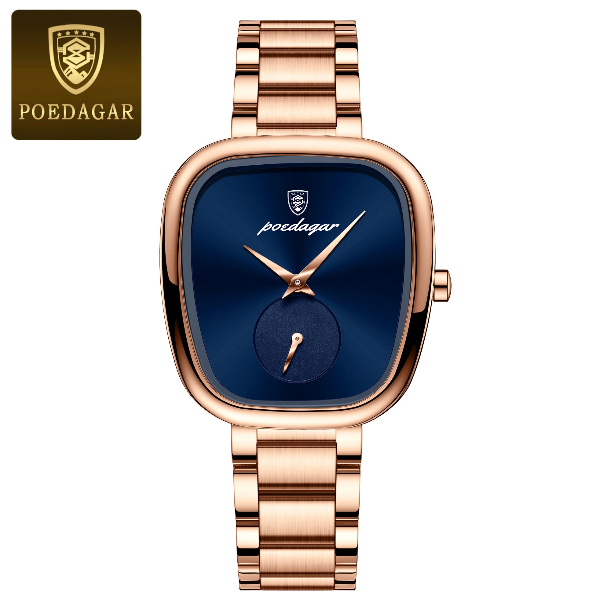 POEDAGAR Luxury Women's Quartz Watch Waterproof Stainless Steel Elegant Ladies Fashion Clock