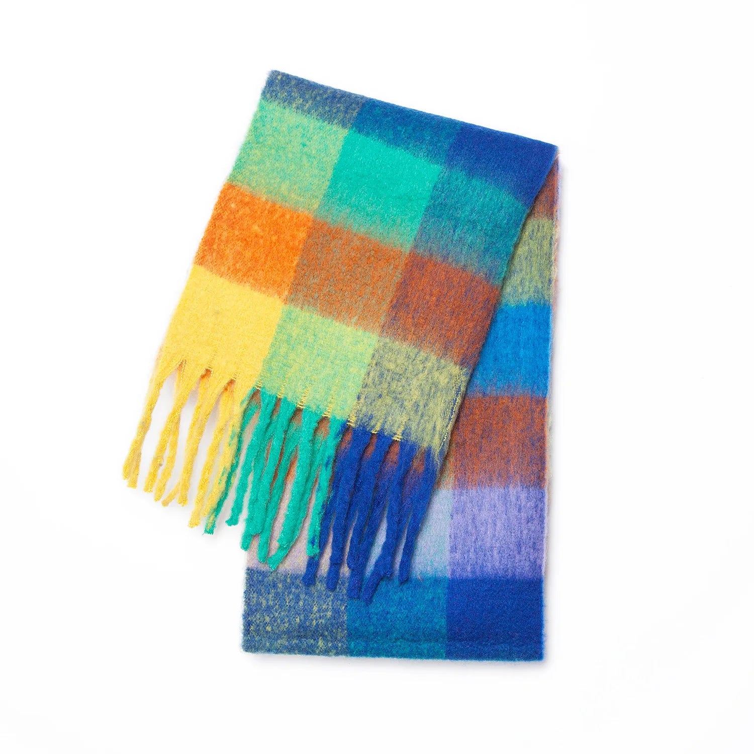 Women's Winter Cashmere Shawl & Warm Plaid Pashmina Scarf with Tassels – Stylish & Cosy