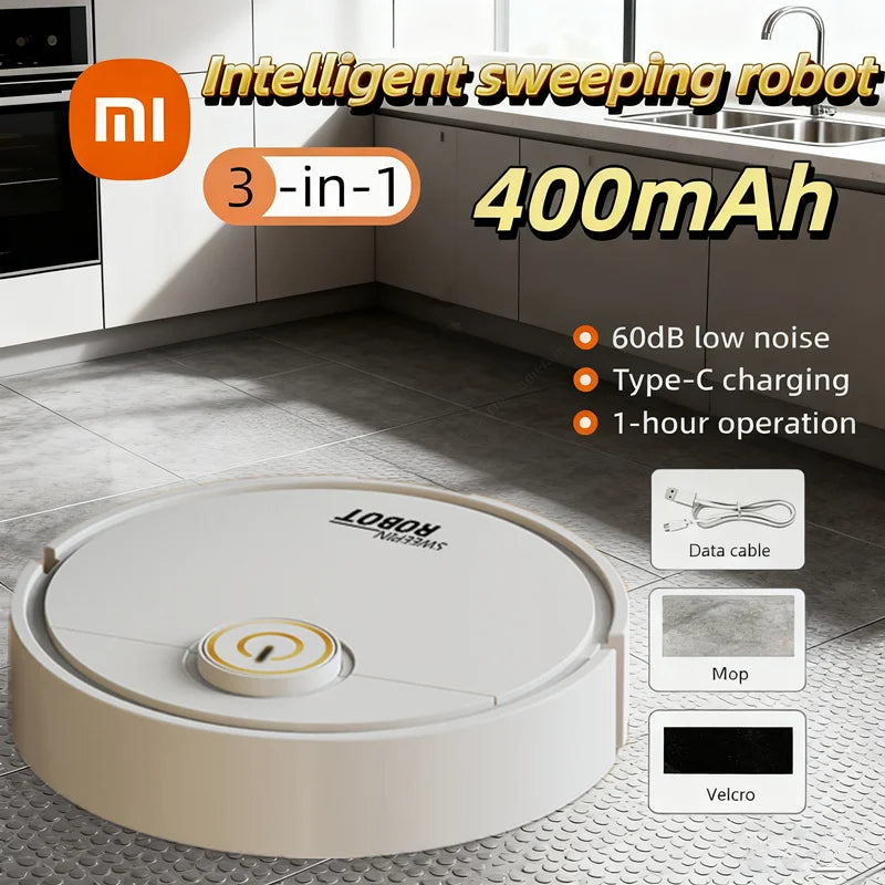 6000Pa Smart Robot Vacuum Cleaner with Mop – Pet Hair Removal, Quiet Multi-Surface Floor Cleaning