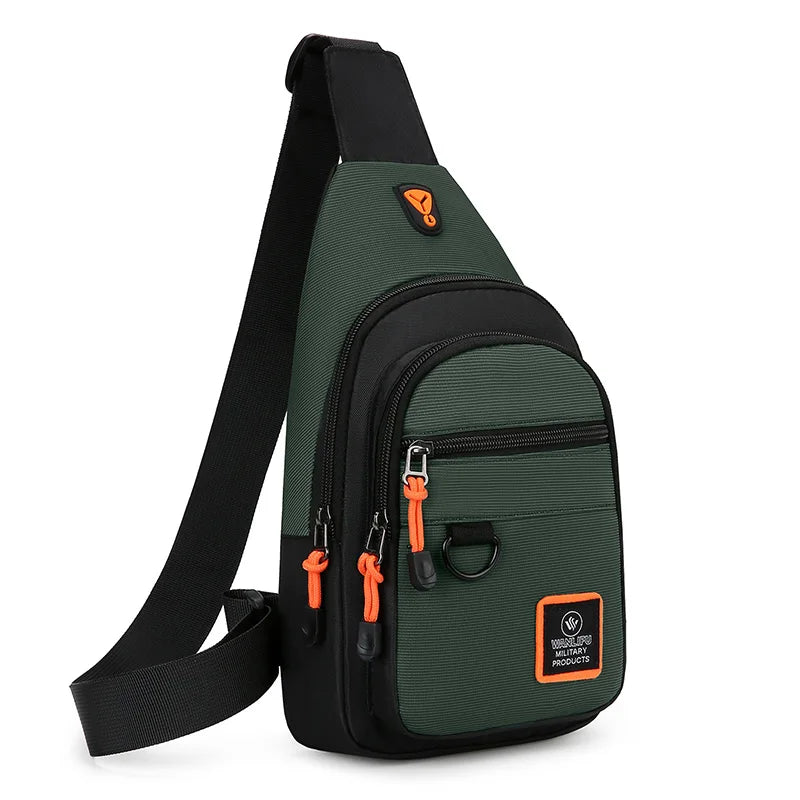 Men's Outdoor Hiking Crossbody Bag Waterproof Sports Chest Shoulder Bag Travel Backpack Casual