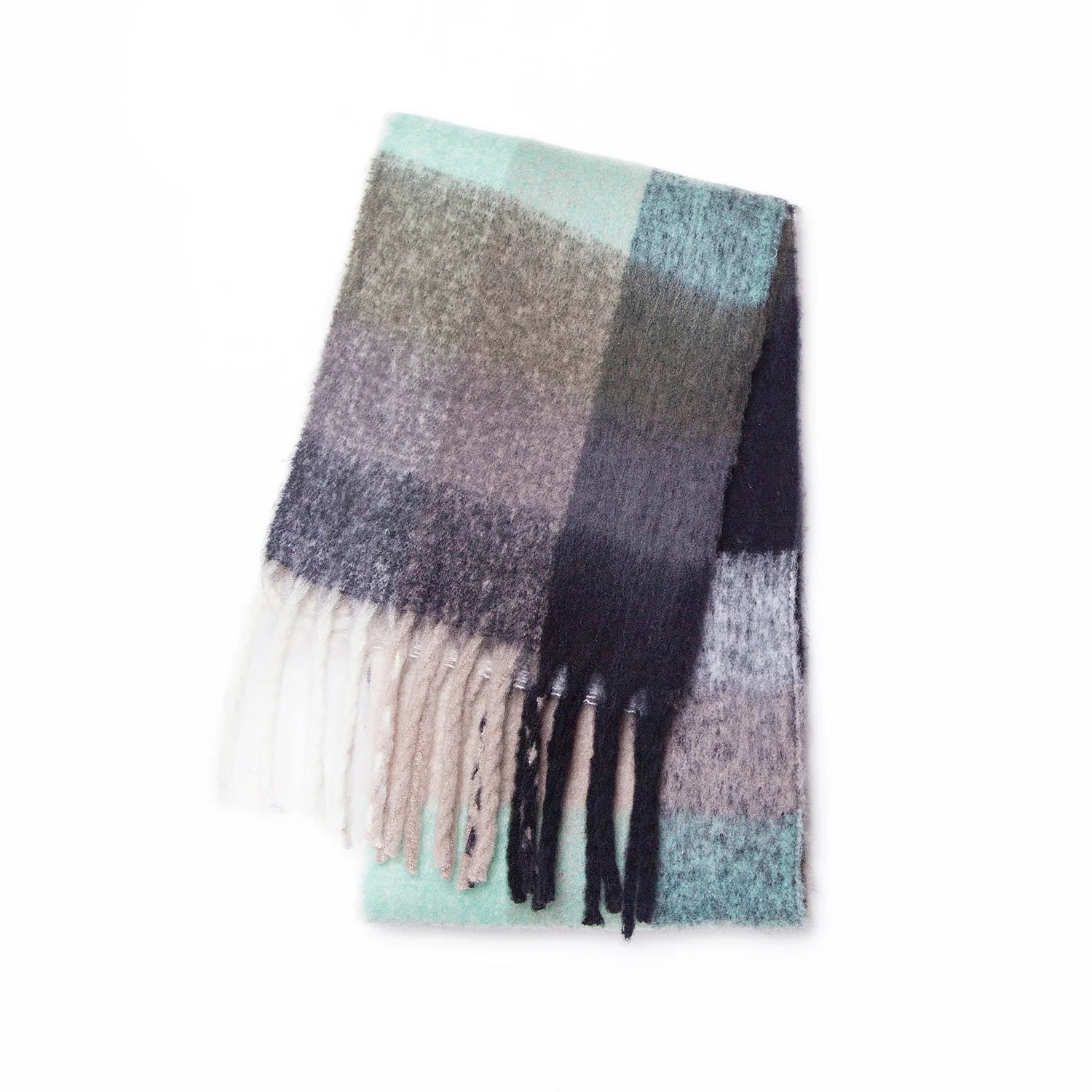 Women's Winter Cashmere Shawl & Warm Plaid Pashmina Scarf with Tassels – Stylish & Cosy