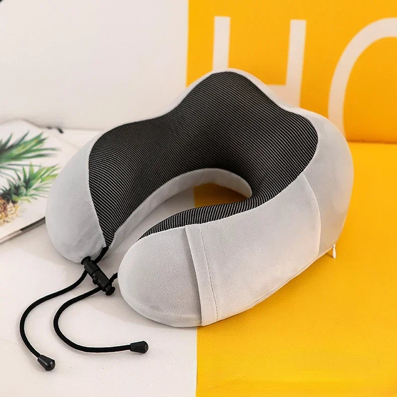 Travel Neck Pillow U-Shaped Memory Foam for Airplane, Sleeping, Cervical Support and Comfort