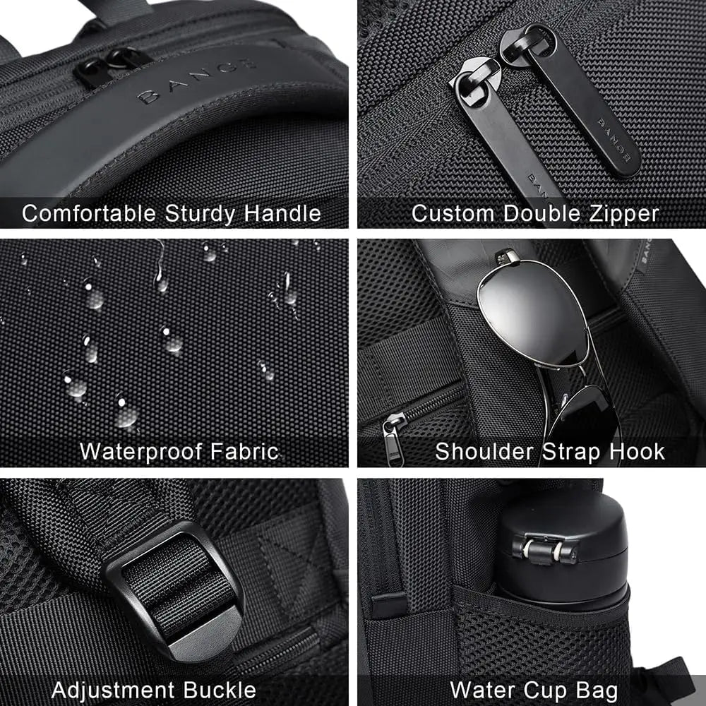 BANGE Sling Travel Laptop Backpack – Waterproof USB Charging Port, Fits 15.6" Laptop, Unisex