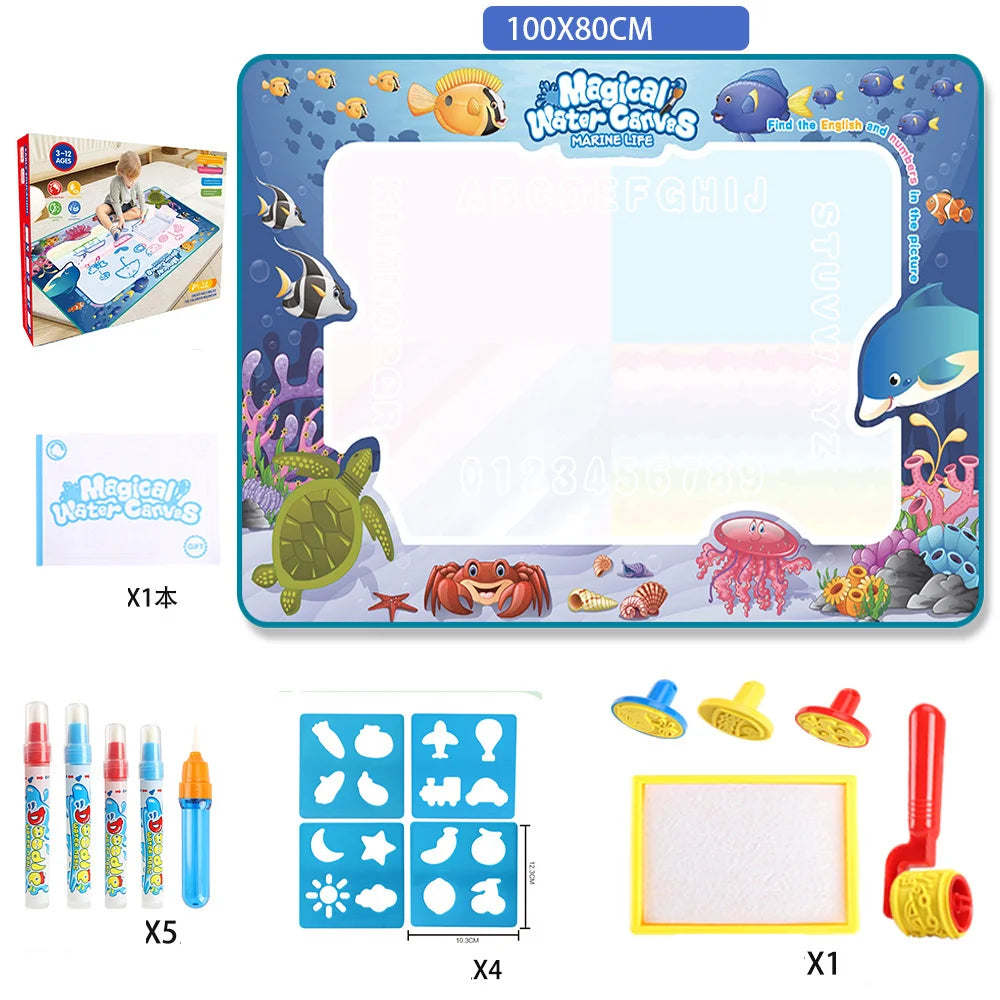 MAGIC WATER DRAWING MAT Reusable Doodle Painting Board Educational Montessori Toy Gift for Kids