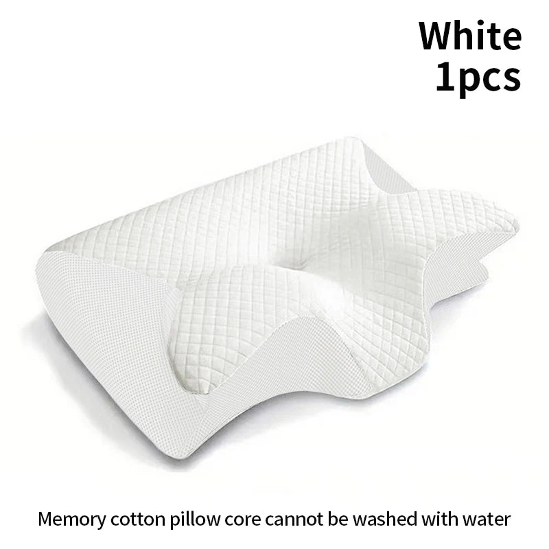 MOYU 2-in-1 Ergonomic Memory Foam Pillow for Neck Support, Cervical Relief, Sleep & Travel Comfort