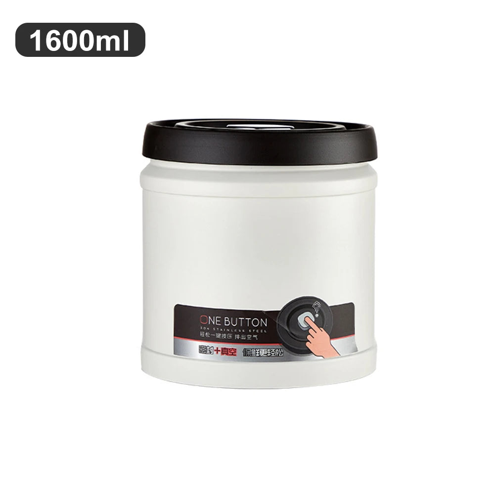 Stainless Steel Coffee Bean Vacuum Sealed Canister Airtight Storage Jar for Kitchen Organisation