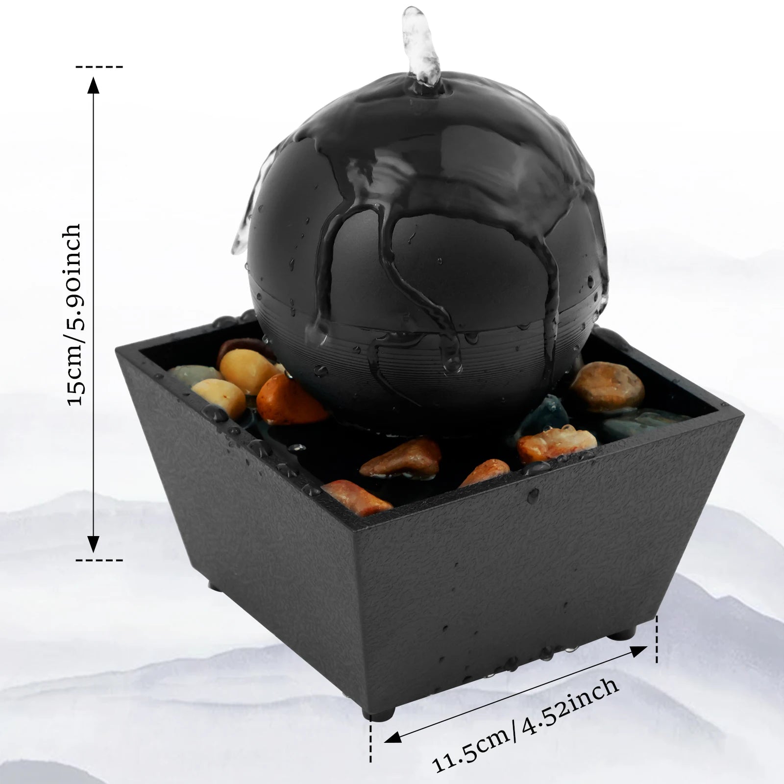 Tabletop Waterfall Desktop Fountain with Soft Lights Flowing Water Relaxation Meditation Gift