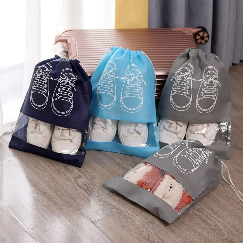 5pcs Waterproof Shoe Storage Bags Thickened Non-Woven Fabric Travel Shoe Pouch Moisture proof Set