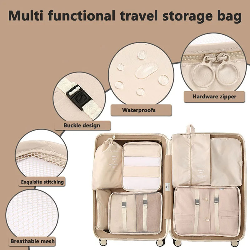 Folding Storage Bags Set for Clothes, Shoes, Toiletries | Packing Cubes for Travel, Dorms & Home
