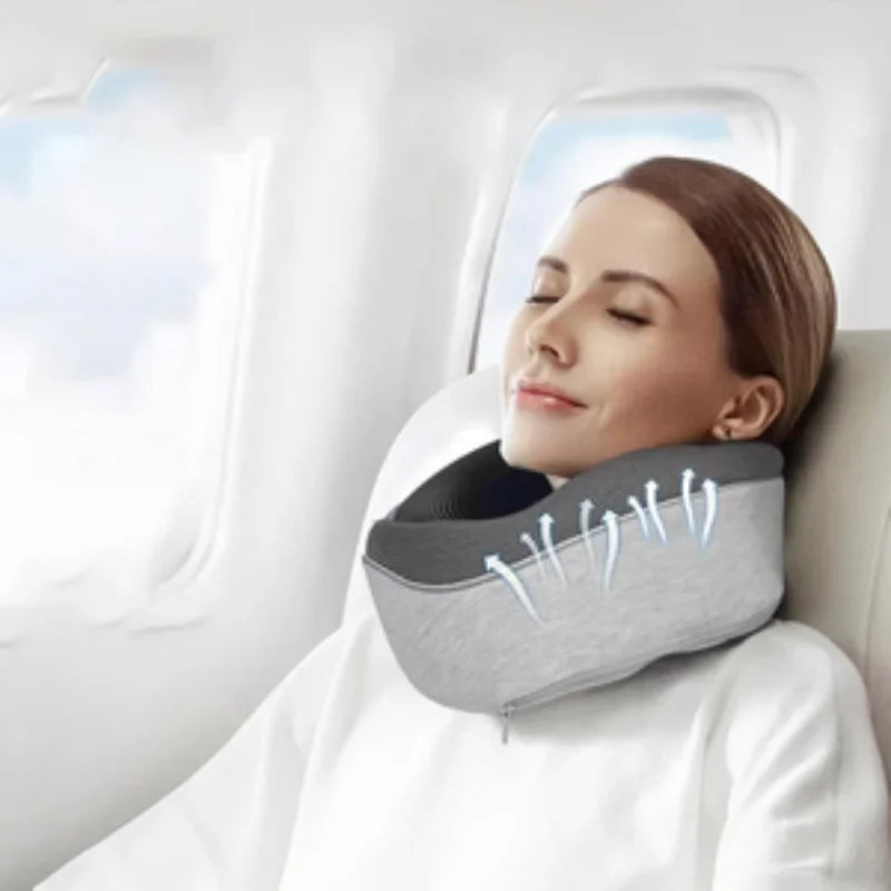 Travel Neck Pillow Memory Foam U-Shaped Adjustable Car Headrest Flight Train Office Rest Cushion