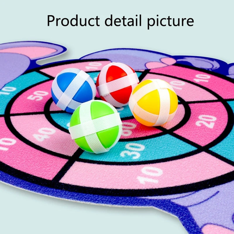 Educational Sticky Ball Dart Board Indoor Game for Kids 3-7 Montessori Sports Toy Birthday Gift
