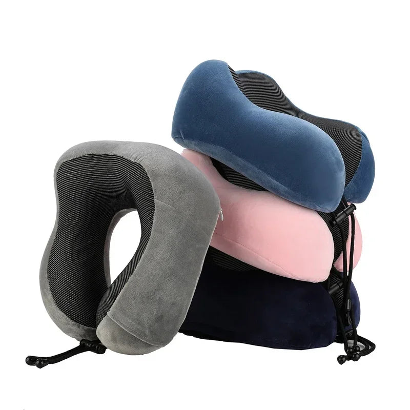 Travel Neck Pillow U-Shaped Memory Foam for Airplane, Sleeping, Cervical Support and Comfort