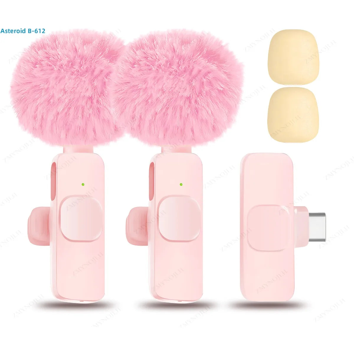 Wireless Lavalier Microphone Portable Mini Clip-On Mic for iPhone Android PC Camera Live Streaming