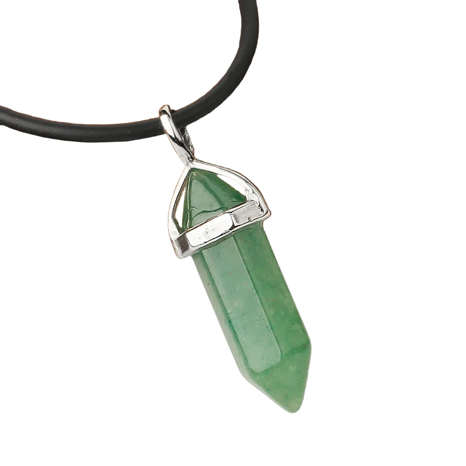 Natural Gemstone Hexagonal Bullet Necklace Quartz Crystal Pendant Chakra Healing Reiki Jewellery