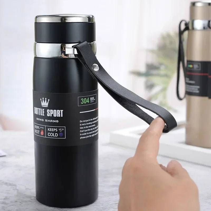 Thermal Water Bottle 1000ml – Stainless Steel Vacuum Flask Keeps Drinks Hot or Cold 12h