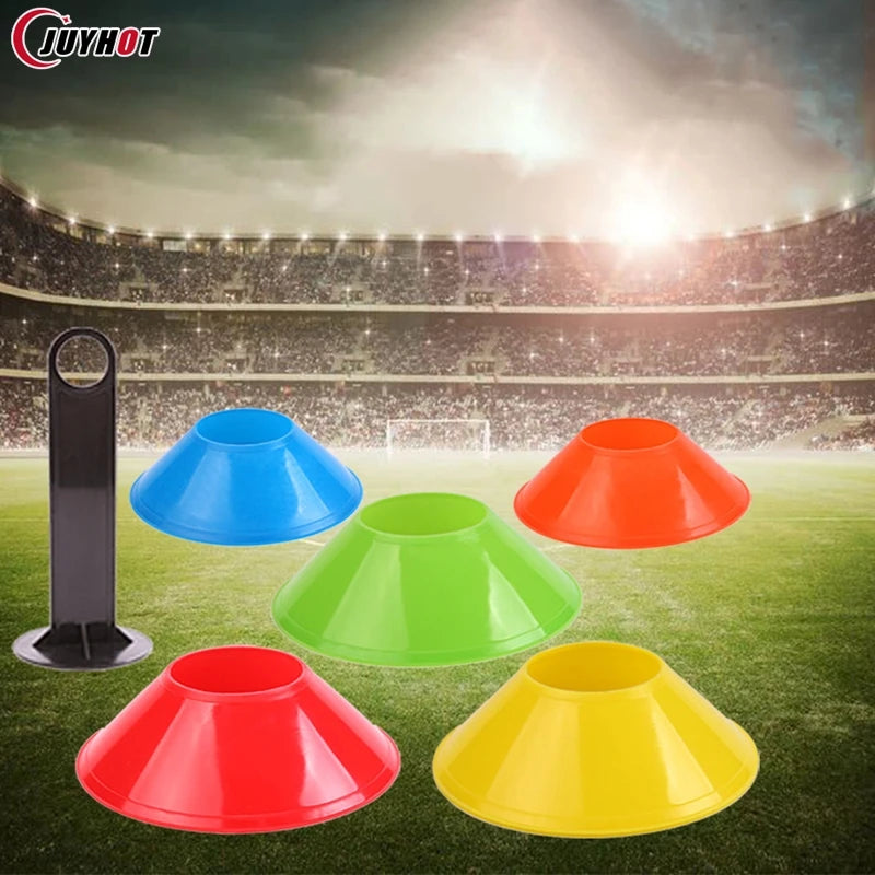 10pcs Football Training Cones – Agility Disc Set for Kids & Pros, Soccer Drills & Sports Accessories