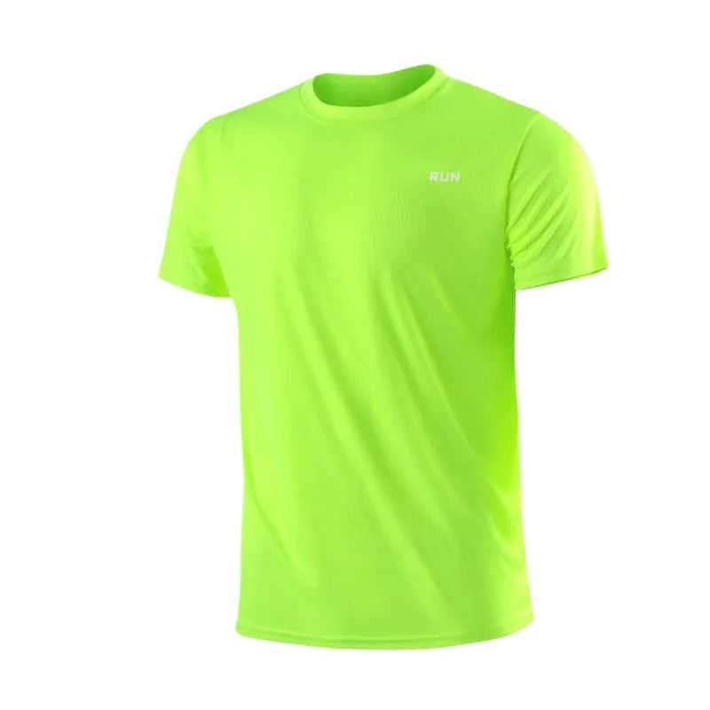 Men's Polyester Quick Dry Gym T-Shirt Short Sleeve Moisture-Wicking Running Training Sports Top