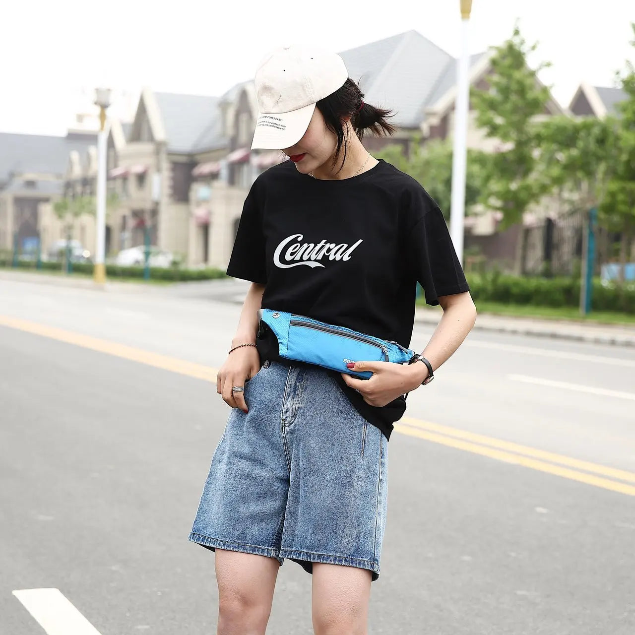 Waterproof Nylon Waist Bag Chest Pack Shoulder Crossbody Sports Travel Belt Bag for Men Women