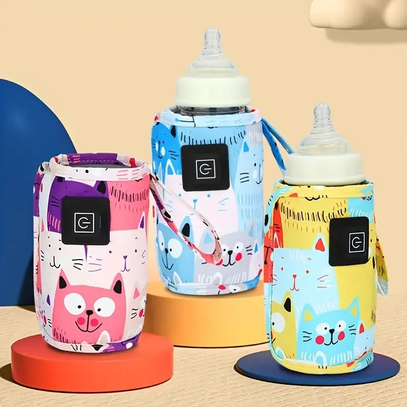 USB Milk Water Warmer Portable Travel Bottle Heater with Insulated Bag for Baby Feeding on the Go