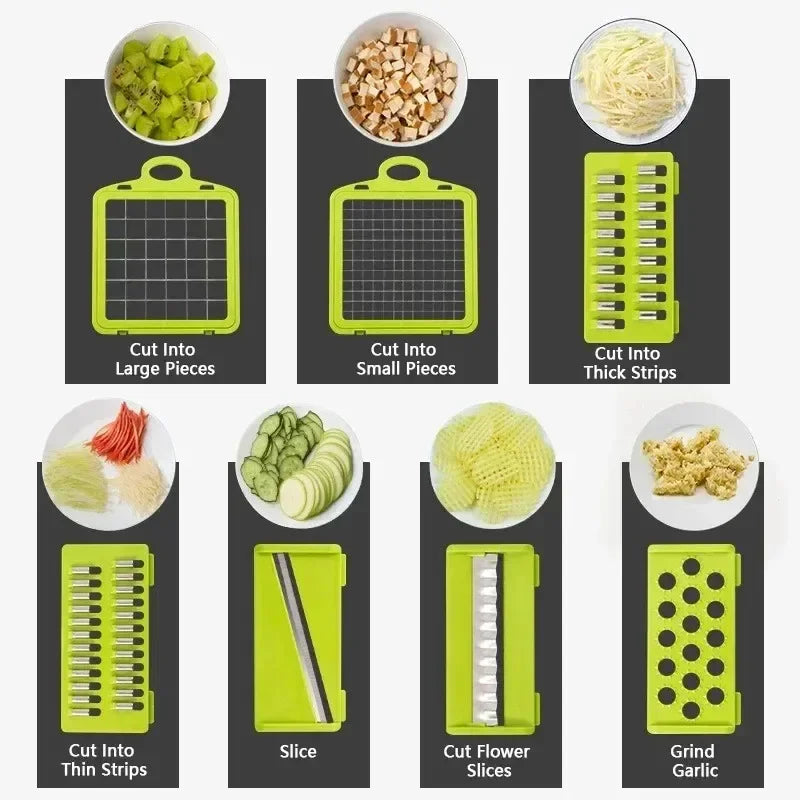 16-in-1 Multifunctional Vegetable Chopper & Slicer – Onion Dicer, Grater & Food Cutter Kitchen Tool