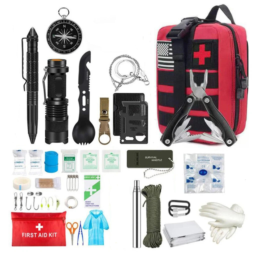 Survival First Aid Kit Full Outdoor MOLLE Trauma Bag for Camping, Hiking & Emergency Preparedness