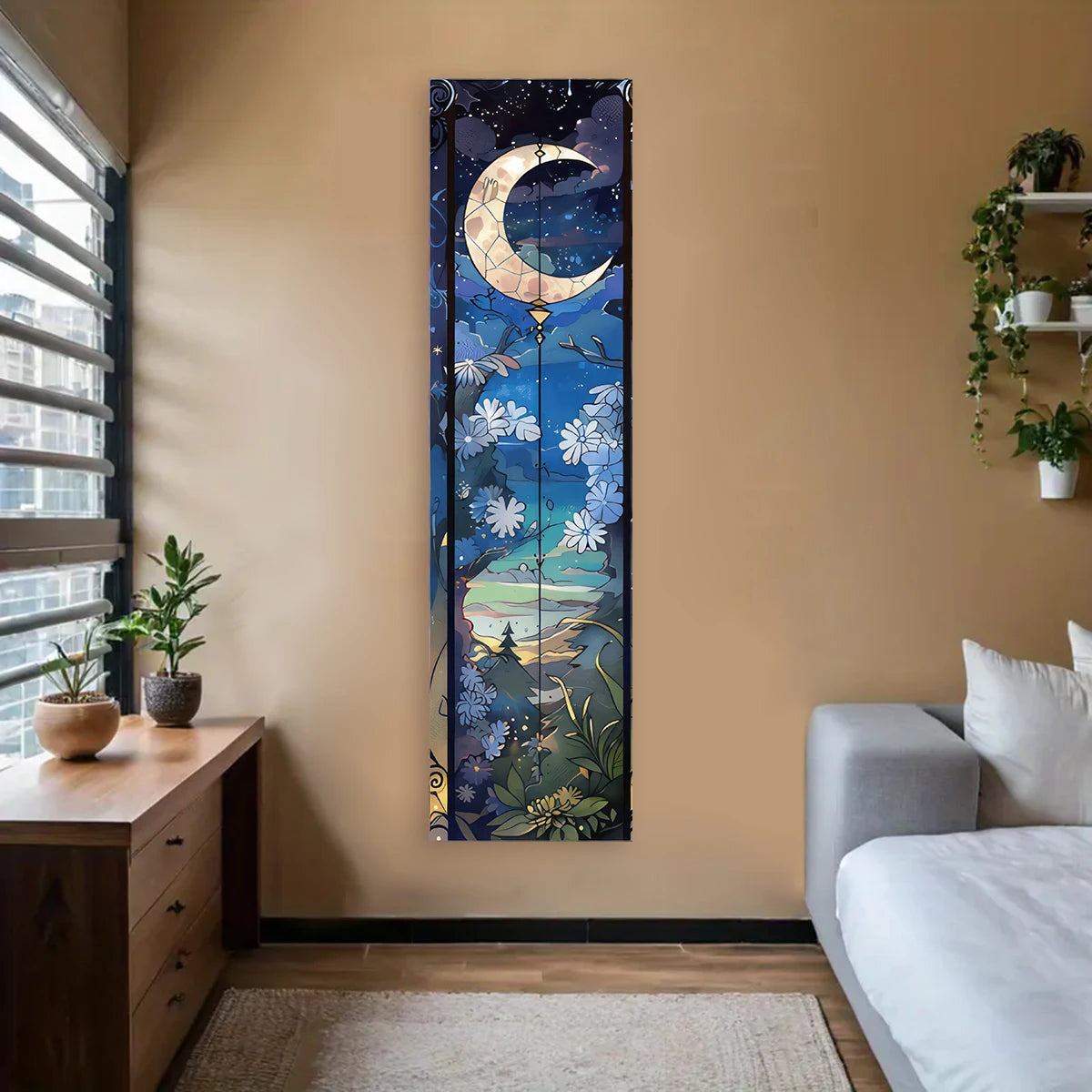 Gothic Witchy Sun Moon Tapestry Wall Hanging Aesthetic Bedroom Living Room Decor Celestial Wall Art