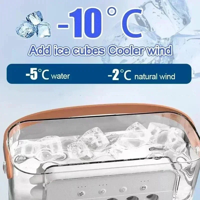 KUALOOL 3-in-1 Portable Mini Air Conditioner Fan Humidifier Cooling Fan with LED Night Light