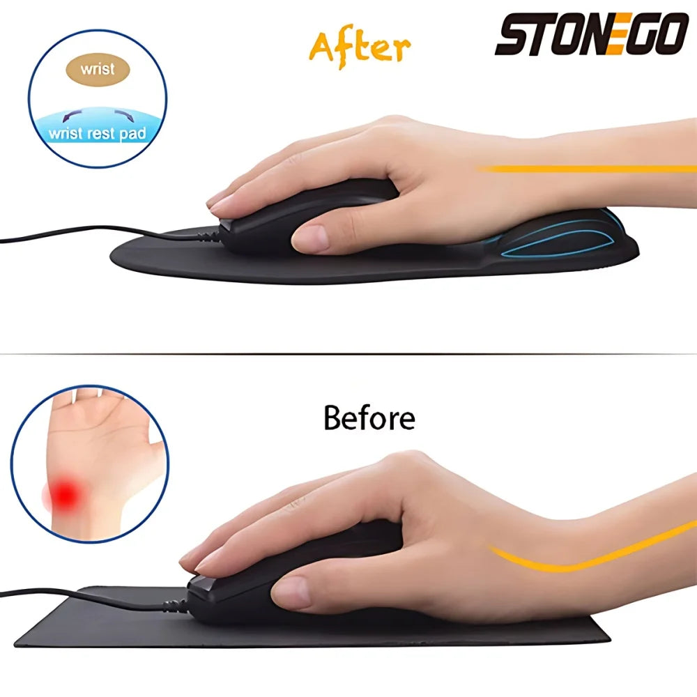 Ergonomic Laptop Mouse Pad with Wrist Support | Non-Slip Rubber Design for Office & Gaming