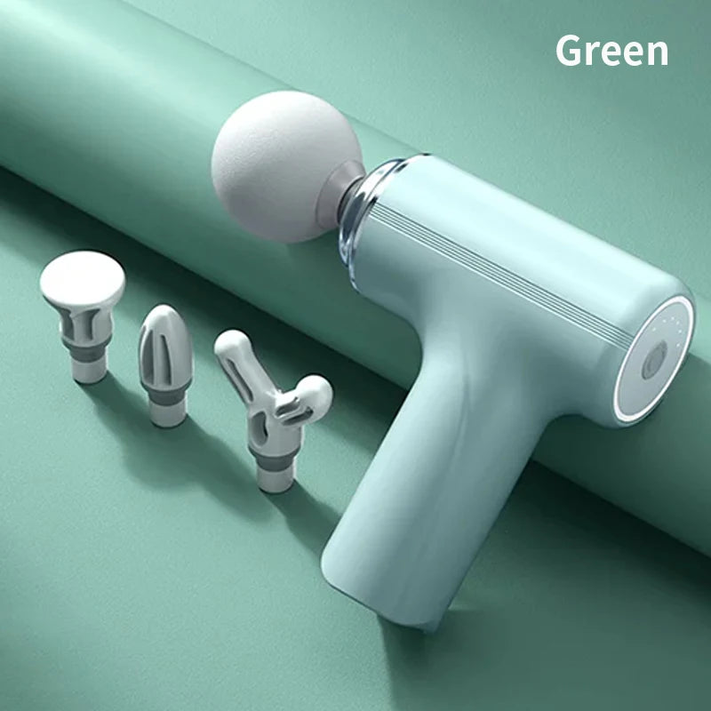 Portable AI Fascial Massage Gun Electric Percussion Massager with 4 Heads for Full Body Relaxation