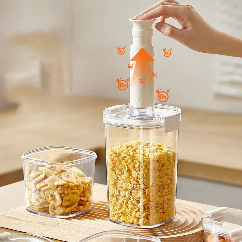 Vacuum Sealed Airtight Storage Jar Container for Tea, Cereals, Nuts & Kitchen Pantry Organisation