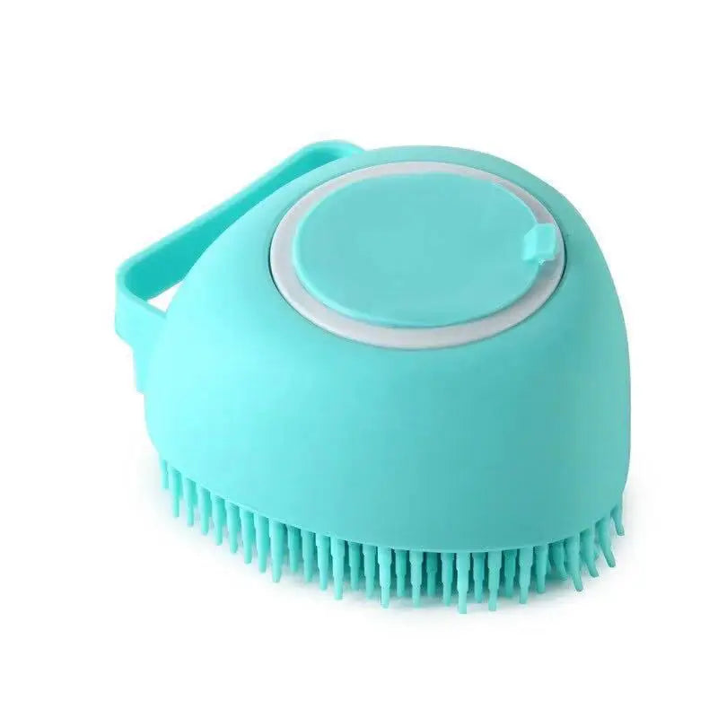 Silicone Pet Bath Brush with Built-In Soap Dispenser – Gentle Grooming for Dogs & Cats