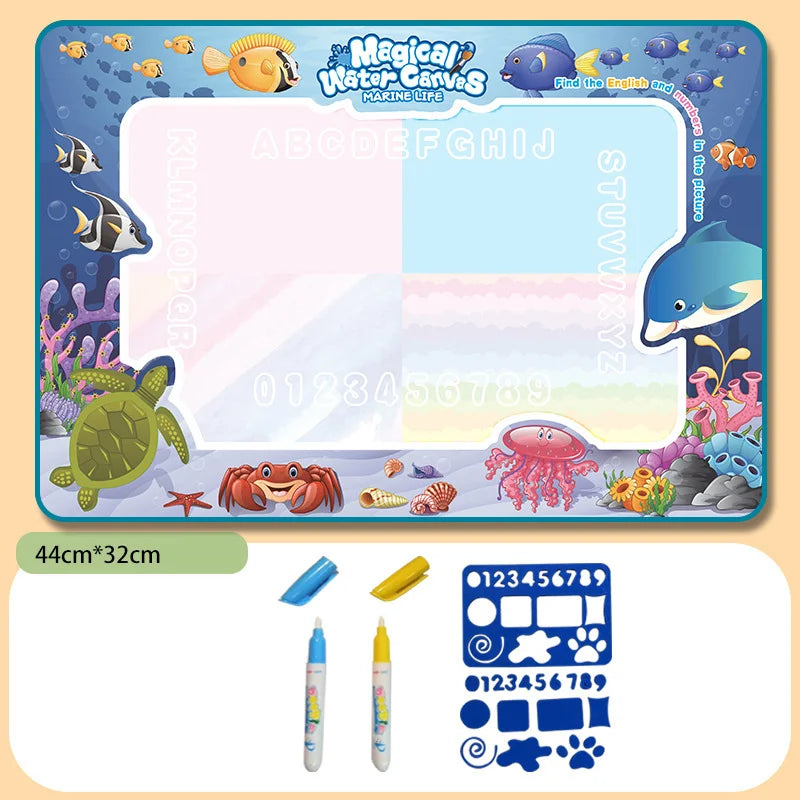MAGIC WATER DRAWING MAT Reusable Doodle Painting Board Educational Montessori Toy Gift for Kids