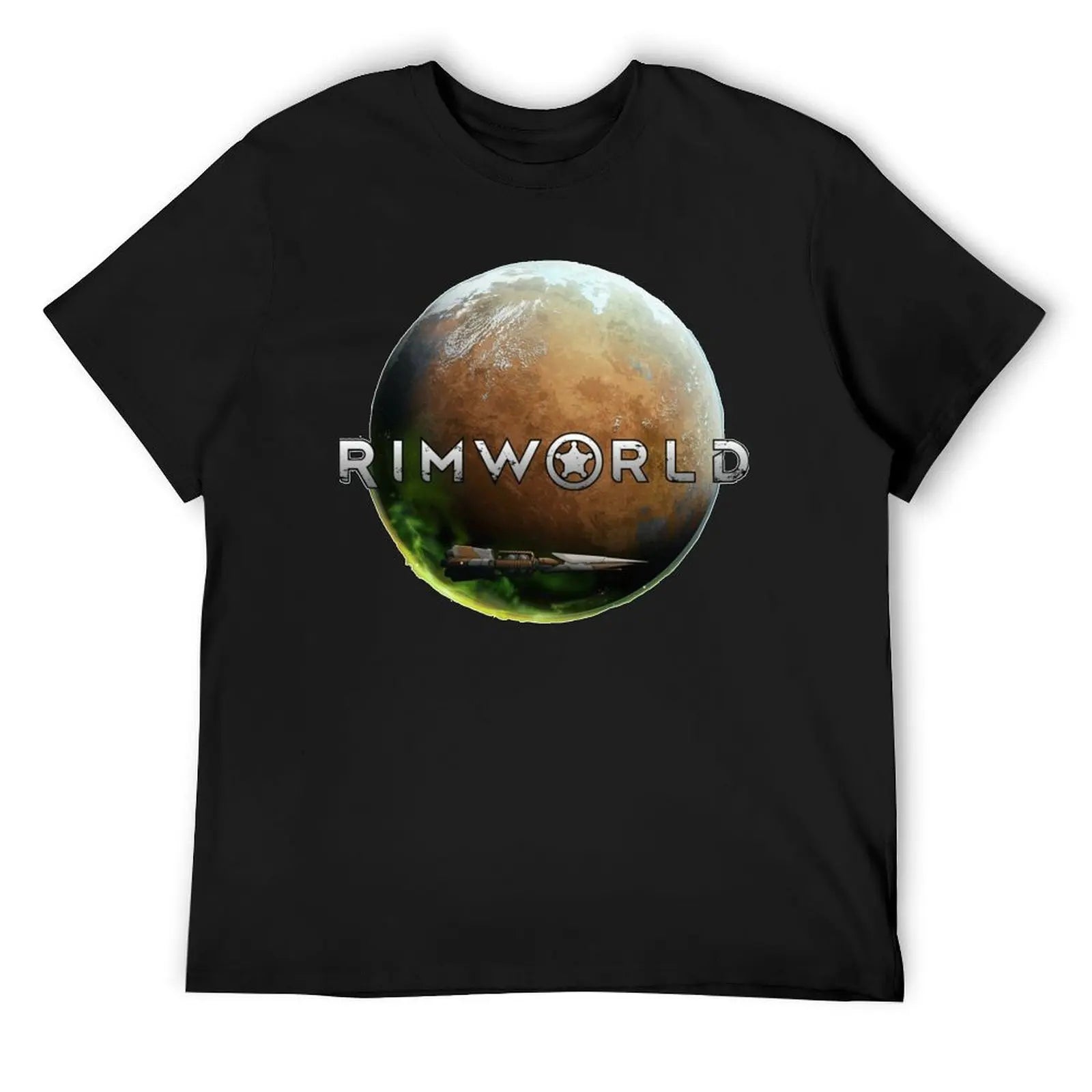 Planet Rimworld Anime T-Shirt Funny Vintage Aesthetic Graphic Tee for Otaku Casual Streetwear Men
