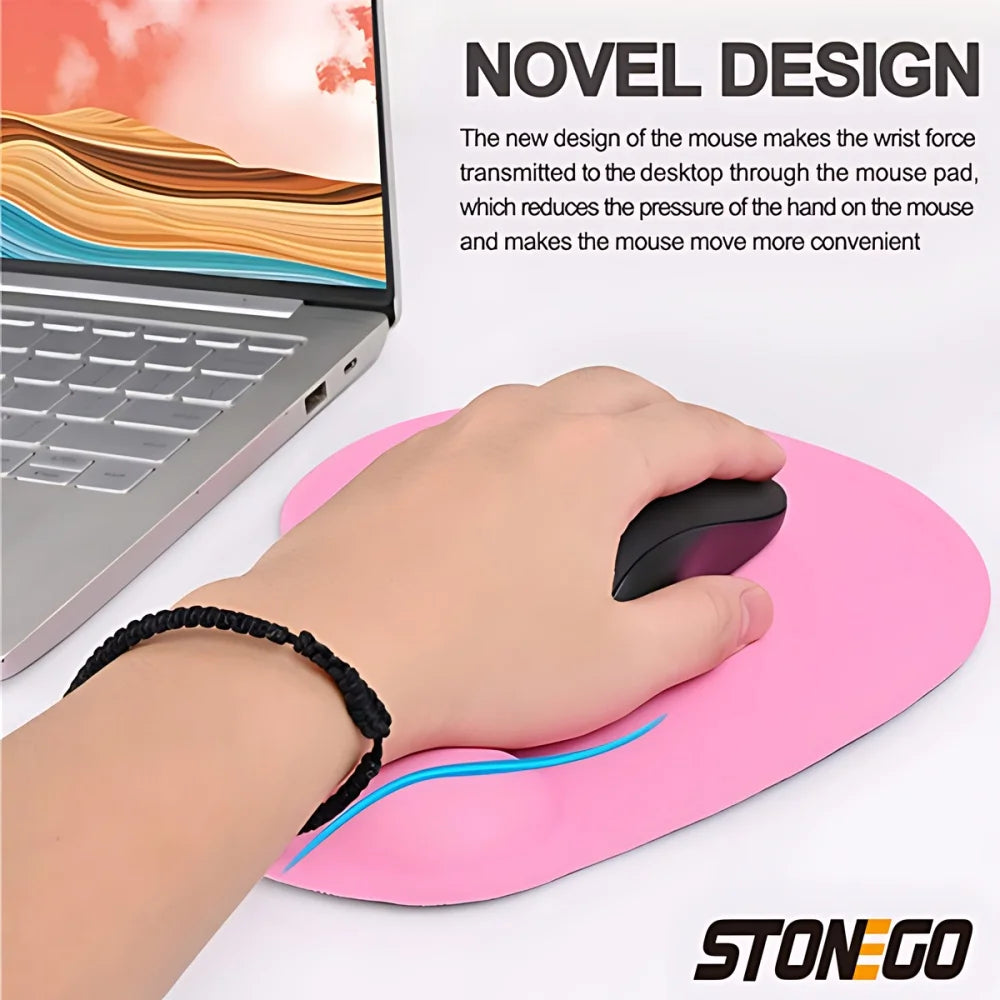 Ergonomic Laptop Mouse Pad with Wrist Support | Non-Slip Rubber Design for Office & Gaming