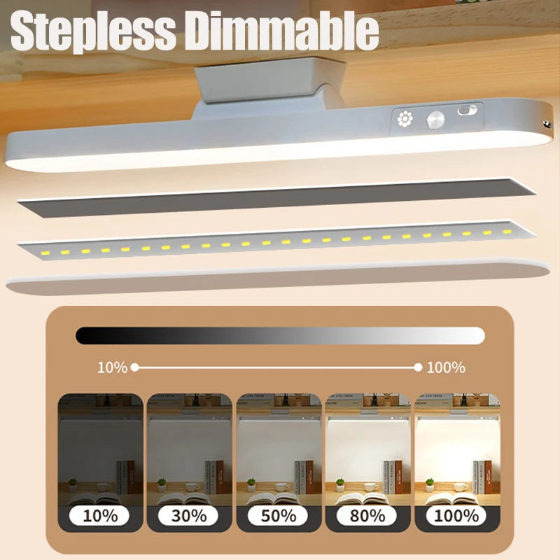 LED Magnetic Table Lamp USB Rechargeable 3-Colour Dimmable Touch Desk Light for Home & Office