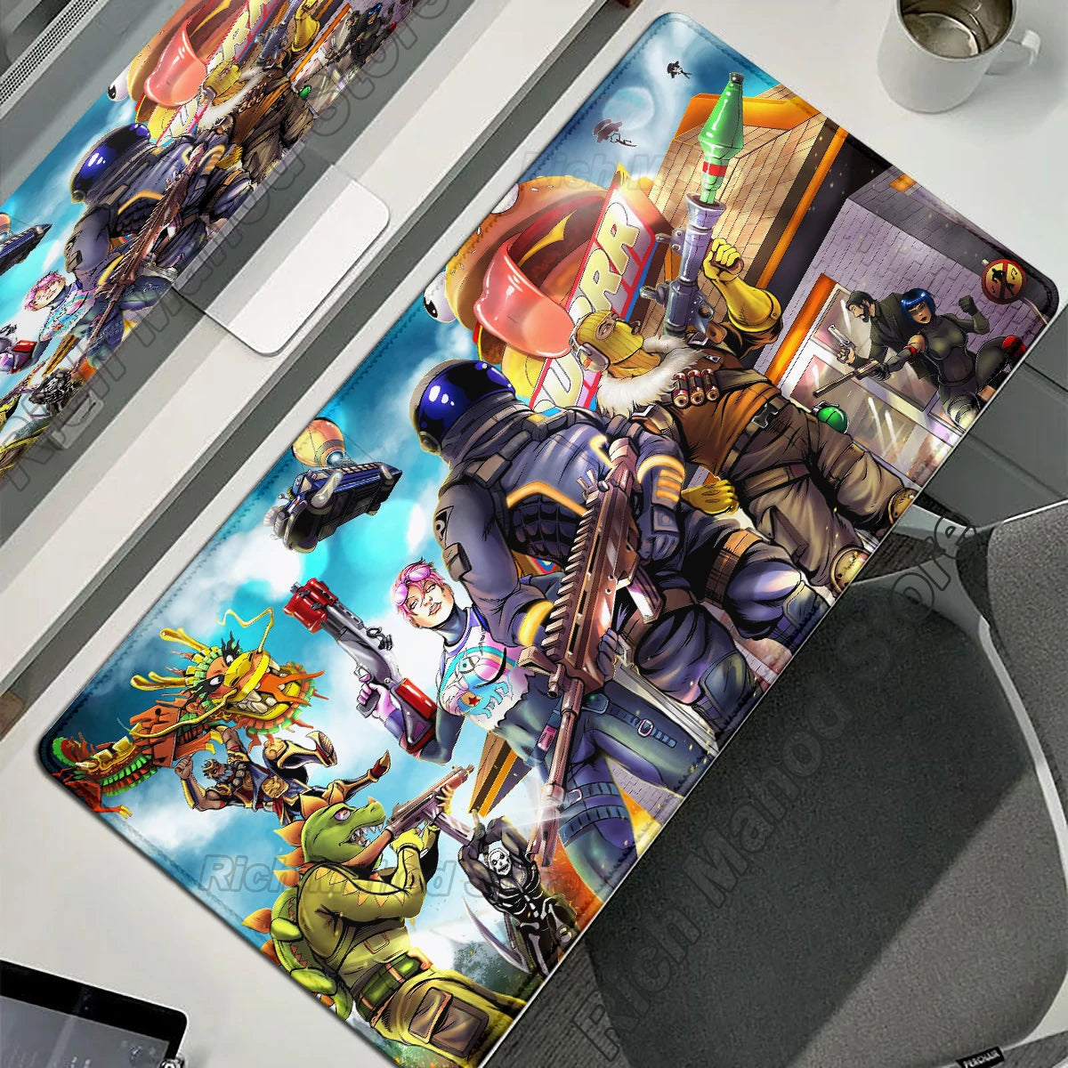 MINISO Fortnite Gaming Mouse Pad Deskmat with Smooth Superfine Fibre Surface and Non-Slip Base